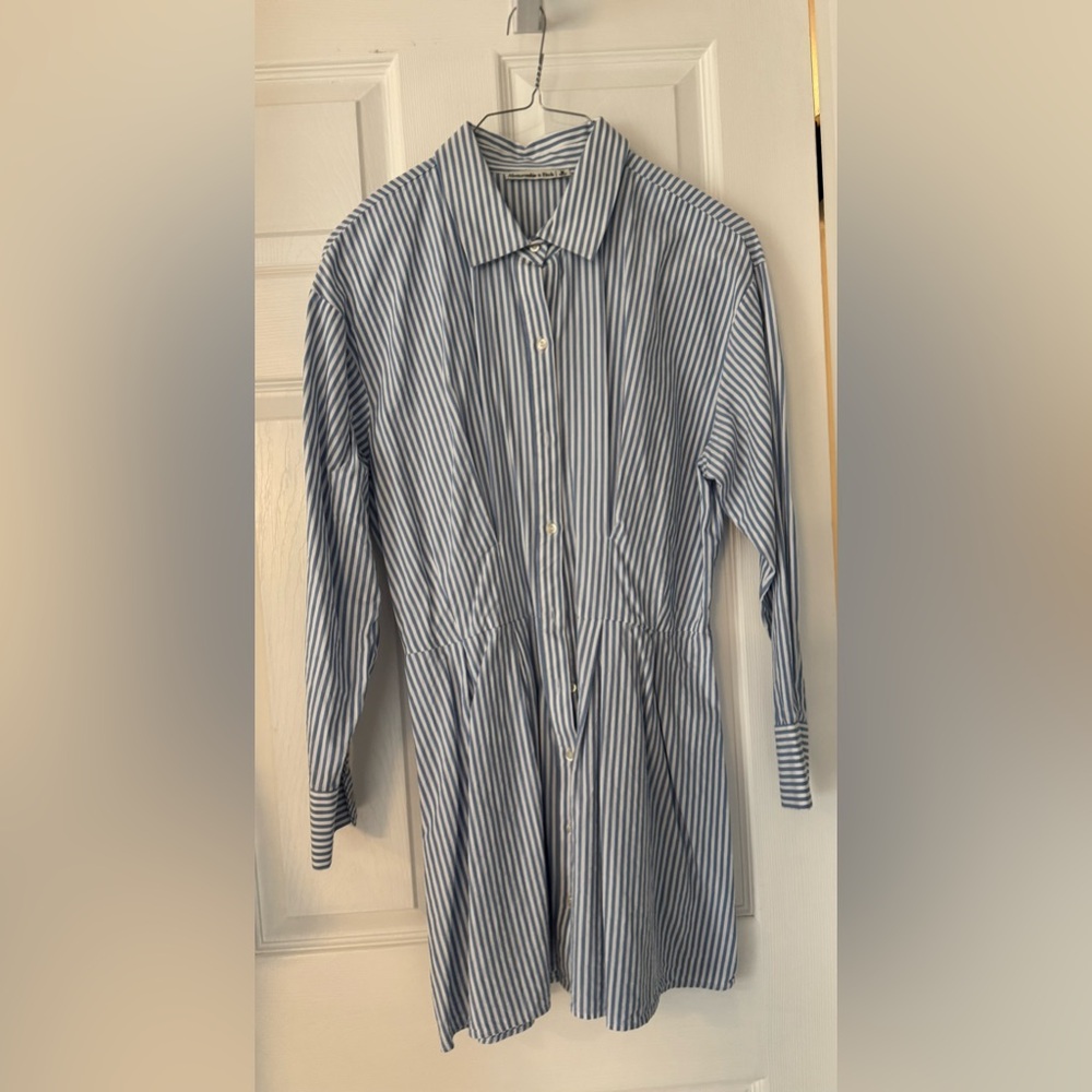 Abercrombie & Fitch Blue and White Striped Shirt